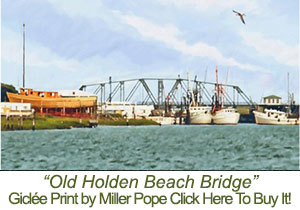 Old Holden Beach Bridge Print
